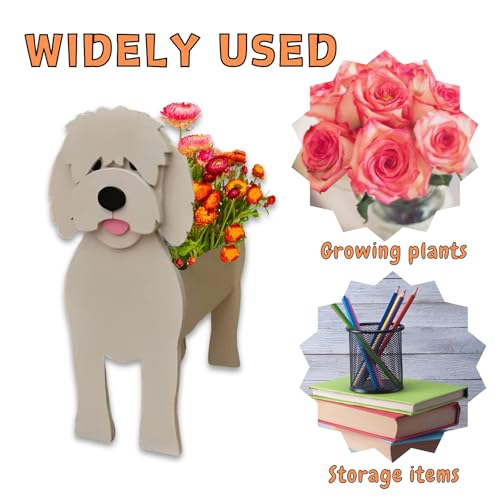 Golden Doodle Dog Planter Pots