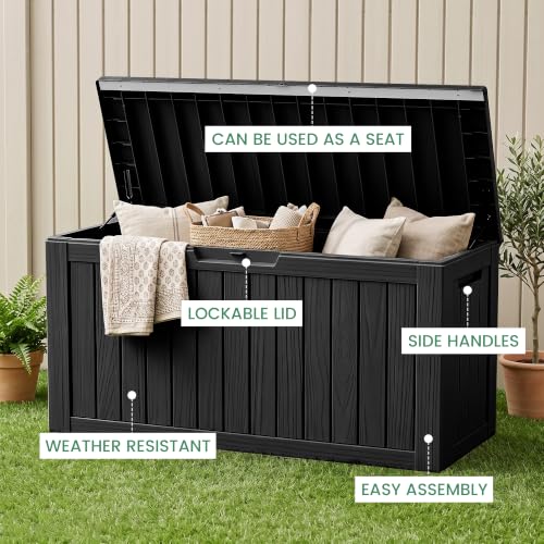 80 Gallon Outdoor Storage Box (Black / 80 Gallon)