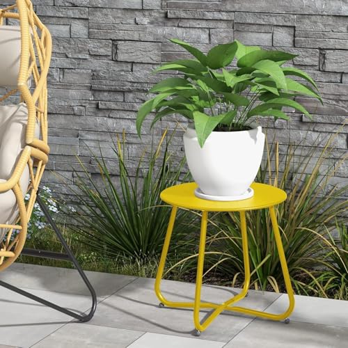 Lemon Yellow Patio Side Table