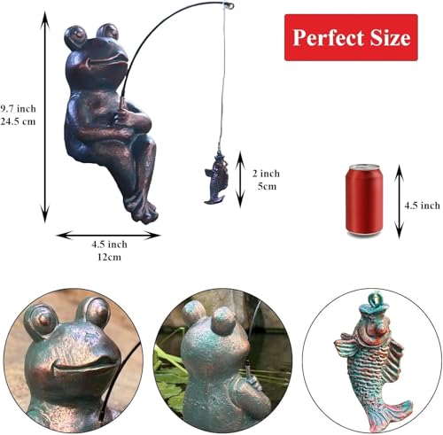Frog Fishing Statue Garden Decor (Frog-copper)