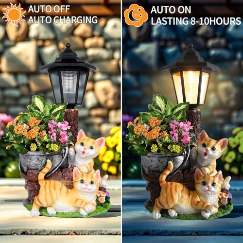 Solar Cat Outdoor Statues