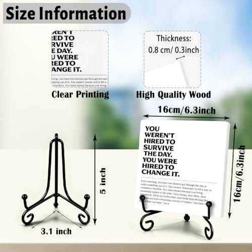 Motivational Quote for Home Office Book Shelf Table Decor 6.3x6.3 Inch 03 (Multicolor 1702 / Wooden sign with iron frame（6.3 x 6.3 inches）)
