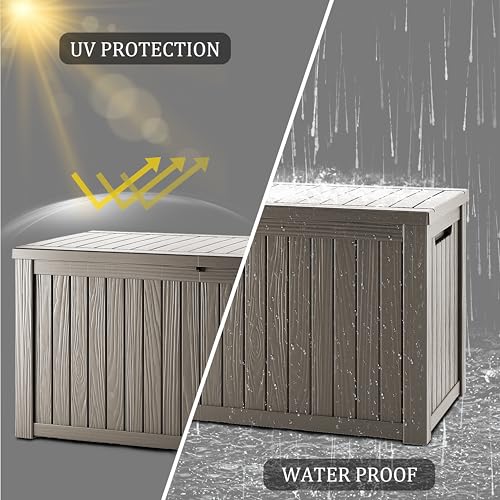 180 Gallon Outdoor Storage Box Waterproof (Coffee / 180 GAL)