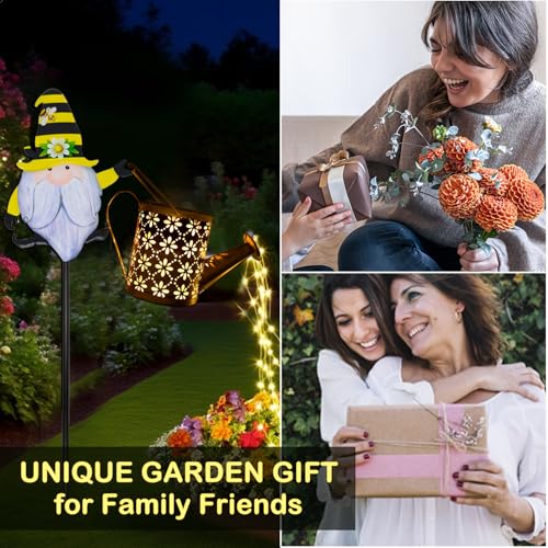 Solar Watering Can with Cascading Lights Outdoor Garden Decor (C.Gnome)