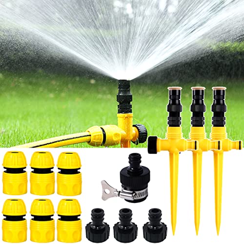 360° Rotation Auto Irrigation System Garden Lawn Sprinkler Patio (3 Count)