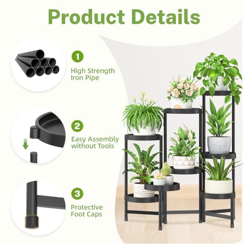 8 Tier Folding Plant Stand Indoor Outdoor