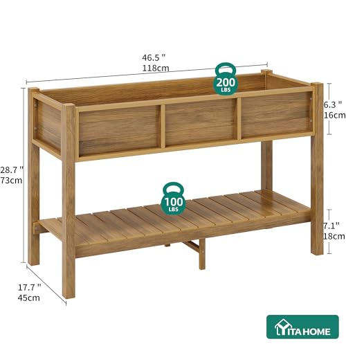 Raised Garden Bed Outdoor HDPE with Shelf