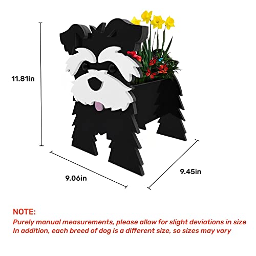Black Schnauzers Dog Planter Pots