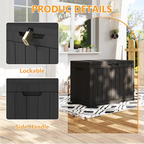 45 Gallon Deck Boxes Outdoor Waterproof (Black / 45 GAL)