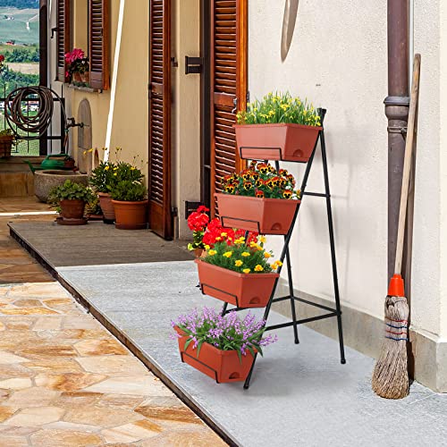 Raised Garden Bed with Legs 4 Tier Vertical Herb Garden Planter