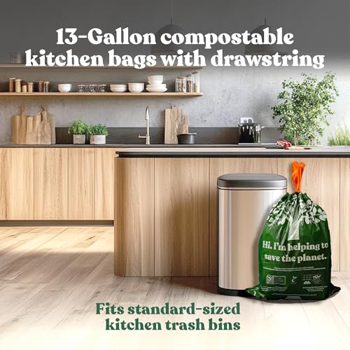 13 Gallon Compostable Drawstring Trash Bags (30 Count)