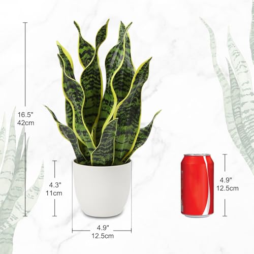 Artificial Snake Plant Potted Faux Sansevieria Trifasciata Plants