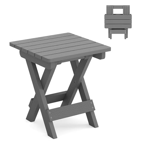 Small Outdoor Folding Side Table HDPS 14 Inch Height