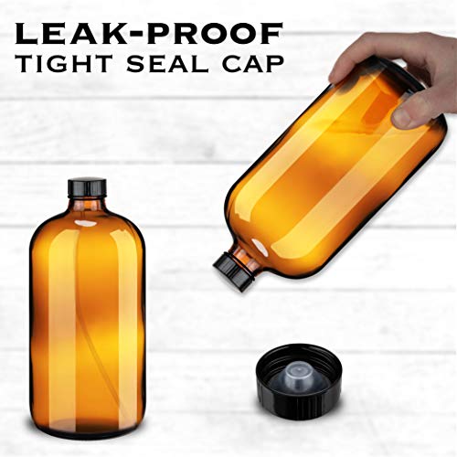 Large 32oz Amber Glass Spray Bottles with Funnel