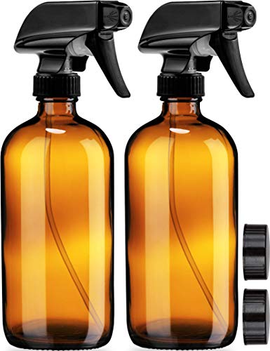 Empty Amber Glass Spray Bottles (2 Count)