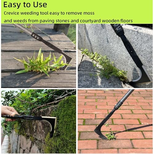 Crack Weeder 48" Long Handle Crevice Weeding Tool with Soft Grip