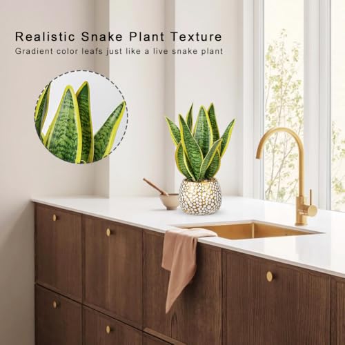 Artificial Snake Plant Potted Faux Sansevieria Trifasciata Plants