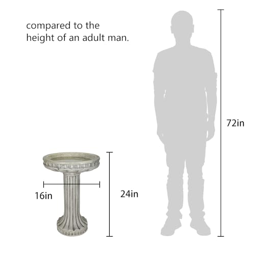 24 Inch Height Outdoor Bird Bath
