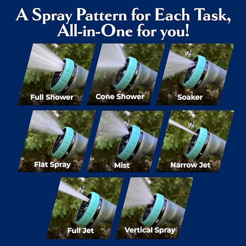 Water Sprayer Nozzle 500007 (Black and blue / Rear Trigger - 8 Pattern)