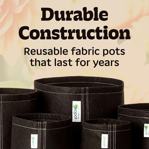 15 Gallon Fabric Grow Bags for Vegetables (5 Count)