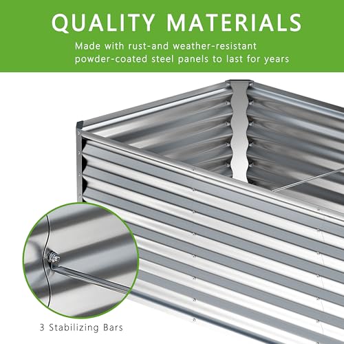 8x4x2FT Galvanized Raised Garden Bed