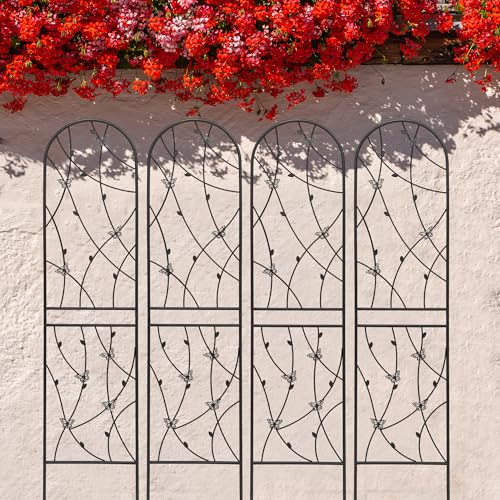 2 Pack Metal Garden Trellis 86.7" Tall Outdoor Climbing Plant Support for Roses (2 Count)