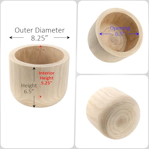 8.25'' Wood Cylinder Planter