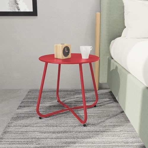 Dark Red Patio Side Table