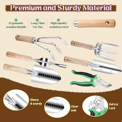 Gardening Tool Set with Tote Bag Heavy (9 Count)