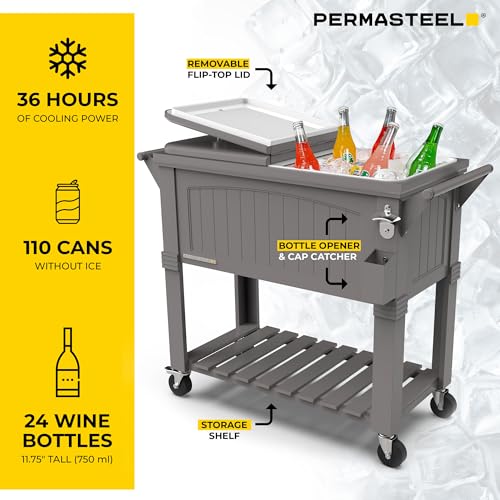 Party Cooler with Divider (80-Qt with Divider / Gray)