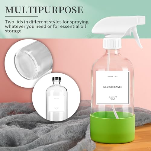 2 Pack Glass Spray Bottles with Silicone Sleeve (2 Count)