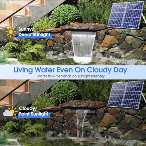 55W Solar Pond Waterfall with Fountain Pump