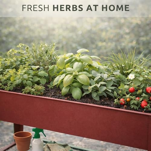 Elevated 40" Raised Garden Bed Outdoor with Wheels & Shelf for Mobility