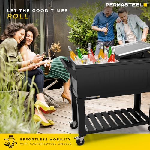 80 Qt Antique Patio Cooler for Outside (80-Qt Standard / Black)