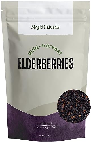 100% Wild Harvest Dried Elderberries (16 Ounce)