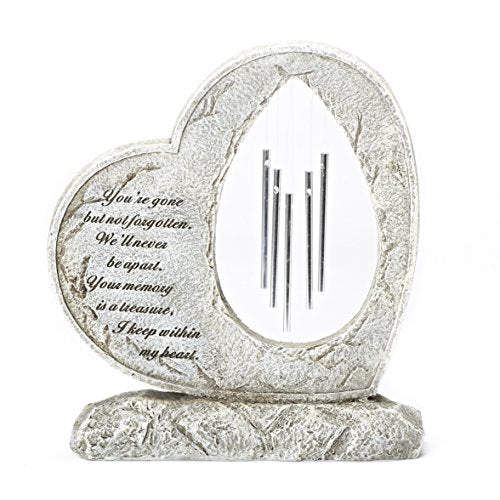 Your Memory Treasure Within Heart 12 Inch Resin Stone Garden Chime Figurine