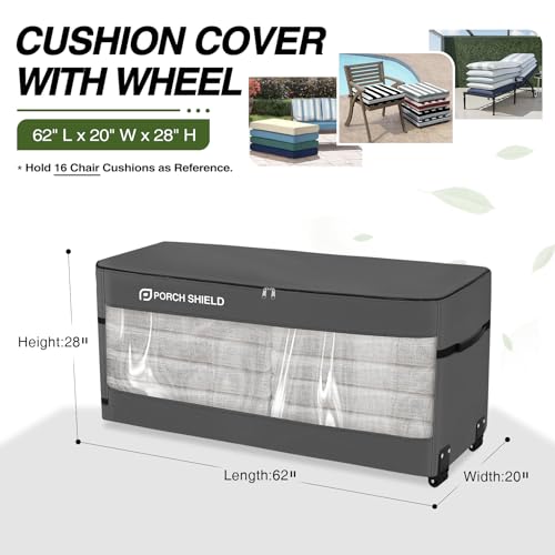 Rolling Cushion Storage Bag with Wheel 62"L x 20"W x 28"H