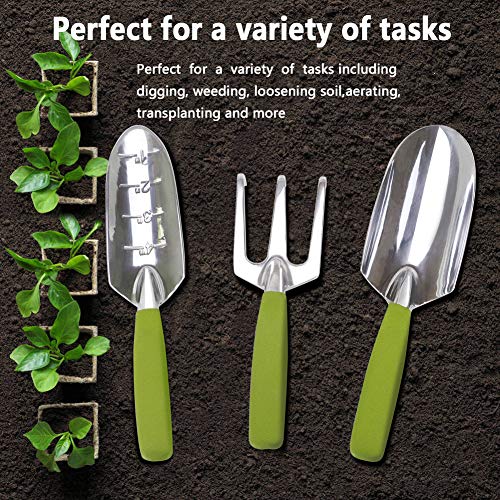 Garden Tools Set with 3 Aluminum Gardening Tools