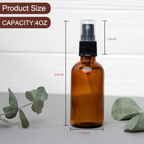 4 oz Amber Glass Spray Bottles (10 Count)
