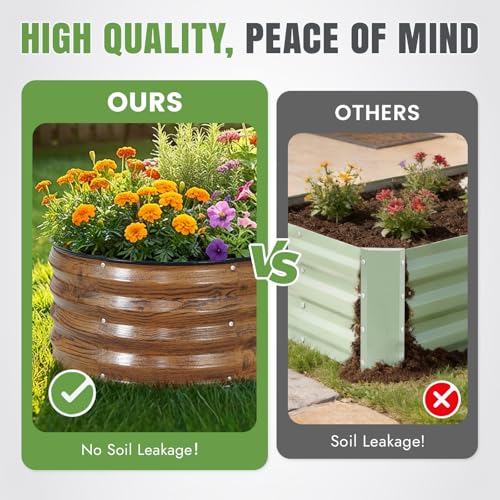 3Pcs Galvanized Raised Garden Bed Kit (Grain)