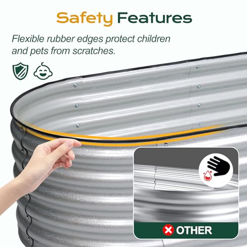 5 x 2 x 1.5 ft Oval Galvanized Raised Garden Bed Kit