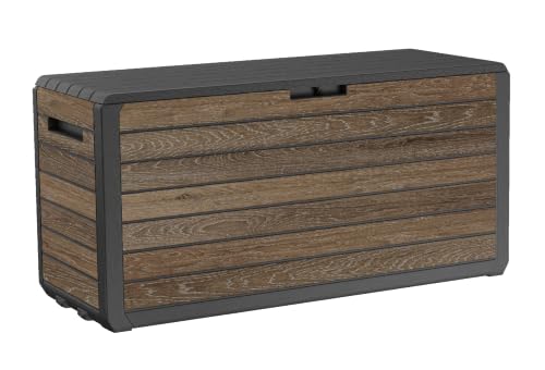 Premium Everwood 71 Gal Outdoor Storage Box and Patio Side Table