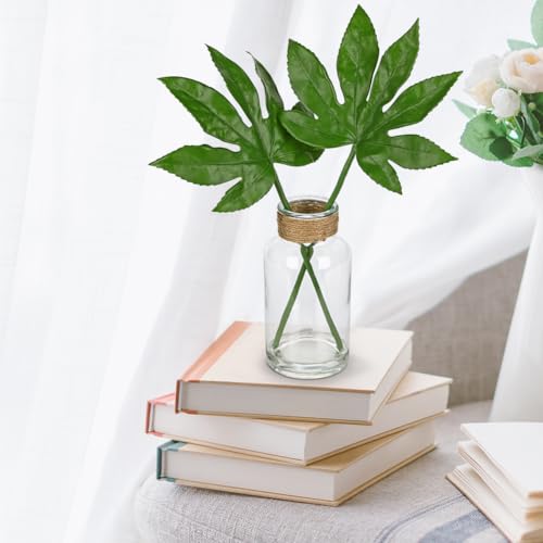 Fake Plants Faux Greenery Stems in Glass Vase with Faux Water (2 Count)
