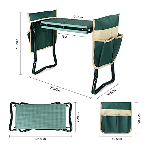 Upgraded Garden Kneeler and Seat with Thicken & Widen Soft Kneeling Pad