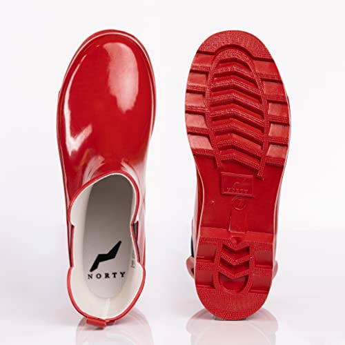Women's Waterproof Ankle Rain Boots (6 / Red)