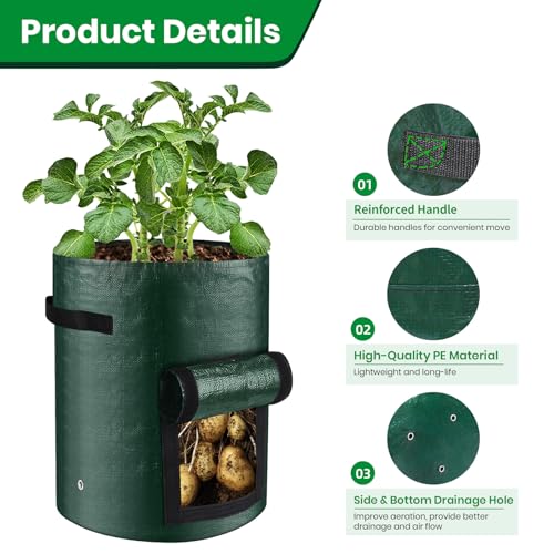 10 Gallon 3 Pack Potato Grow Bags (3 Count)
