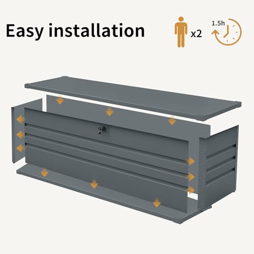 Metal Deck Box Waterproof (72.83"L x 32.28"W x 29.53"H)