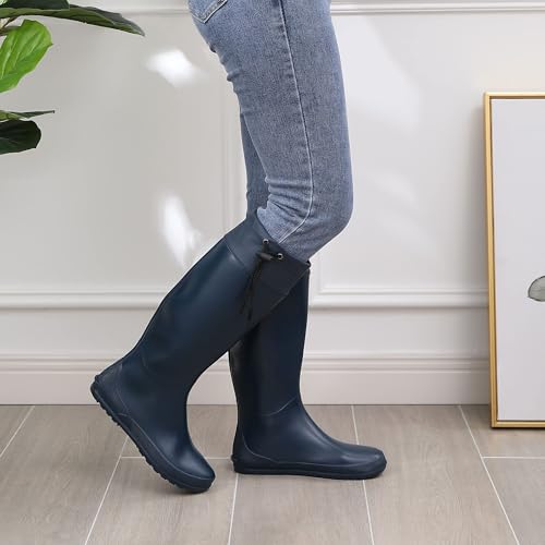 Women's Packable Tall Rain Boots Ultra Lightweight Garden Boots