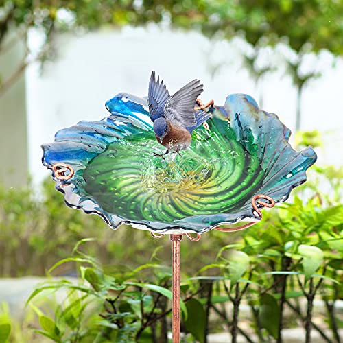 26" Glass Bird Bath