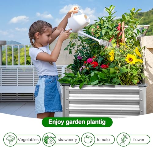 2 Pack Galvanized Raised Garden Bed with Legs (2 Count)